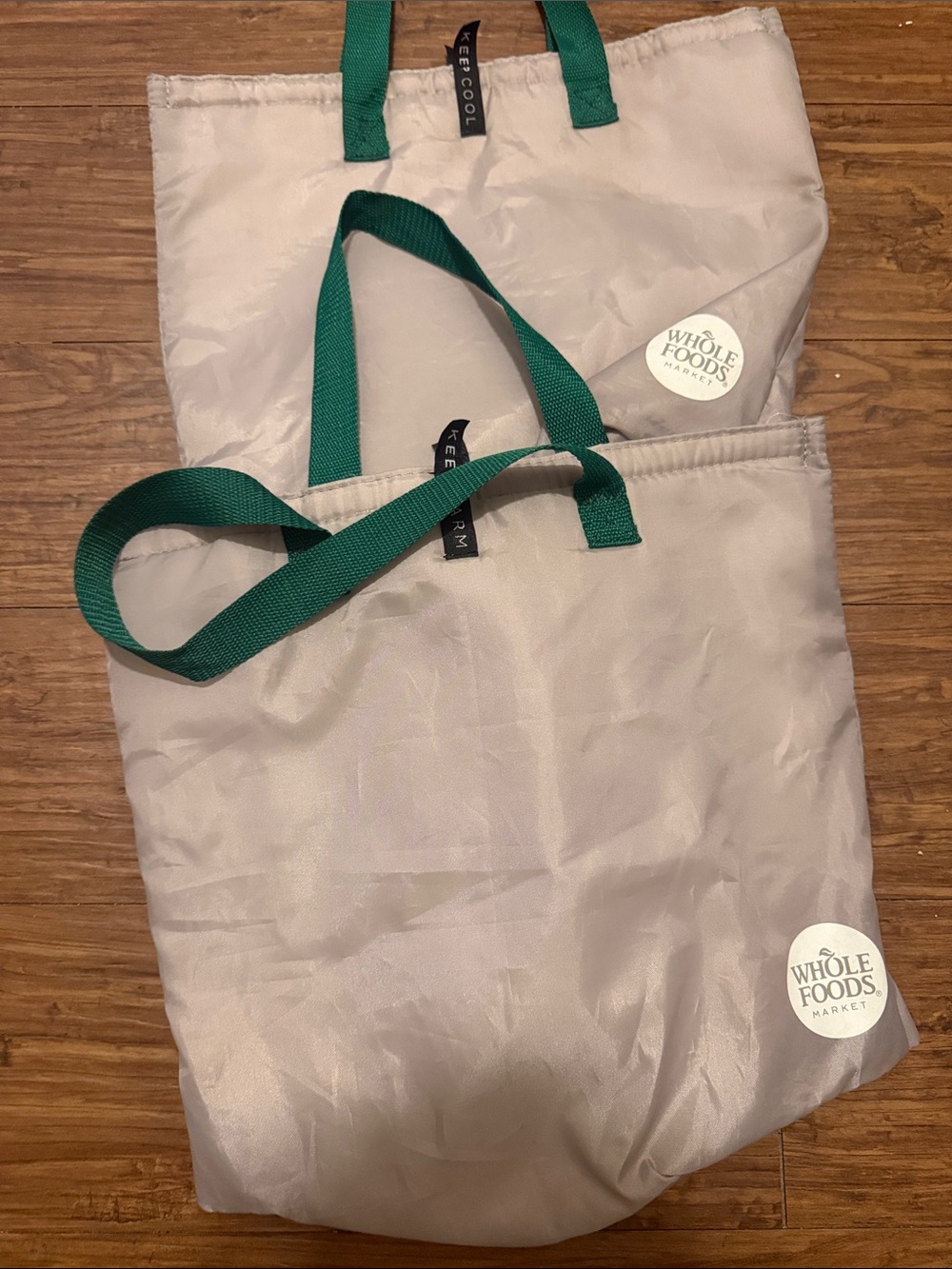 Reusable Insulated Tote Bag x2 with Green Handles - Whole Foods